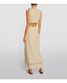 Sir The Label Marne Knot Dress Beige Size AU 6 for rent on The Volte - image 2