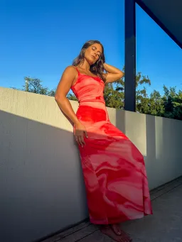 Kookai Haven Maxi Dress Strawberry Size AU 6 for rent on The Volte - image 4