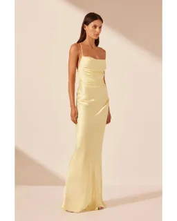 Shona Joy La Lune Lace Back Maxi Dress Yellow Size XXS / AU 4 for rent on The Volte - image 2