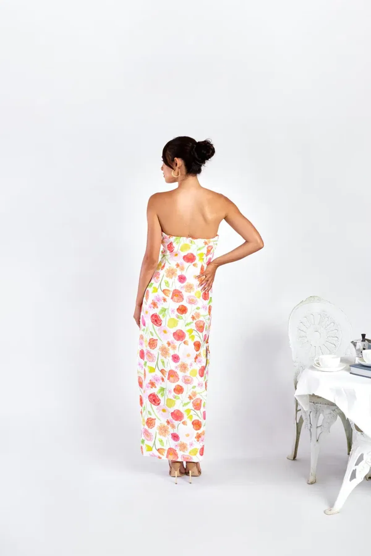 Isabella Longginou Strapless Pencil Dress Poppy Floral Size 10 - Image 2