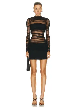 Christopher Esber Semblance Tulle Overlay Mini Dress Black Size 8 for rent on The Volte - image 1
