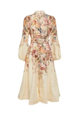 Zimmermann Luminosity Buttoned Midi Dress in Morisot Cream Floral Print Size 0 / AU 8 for rent on The Volte - image 2