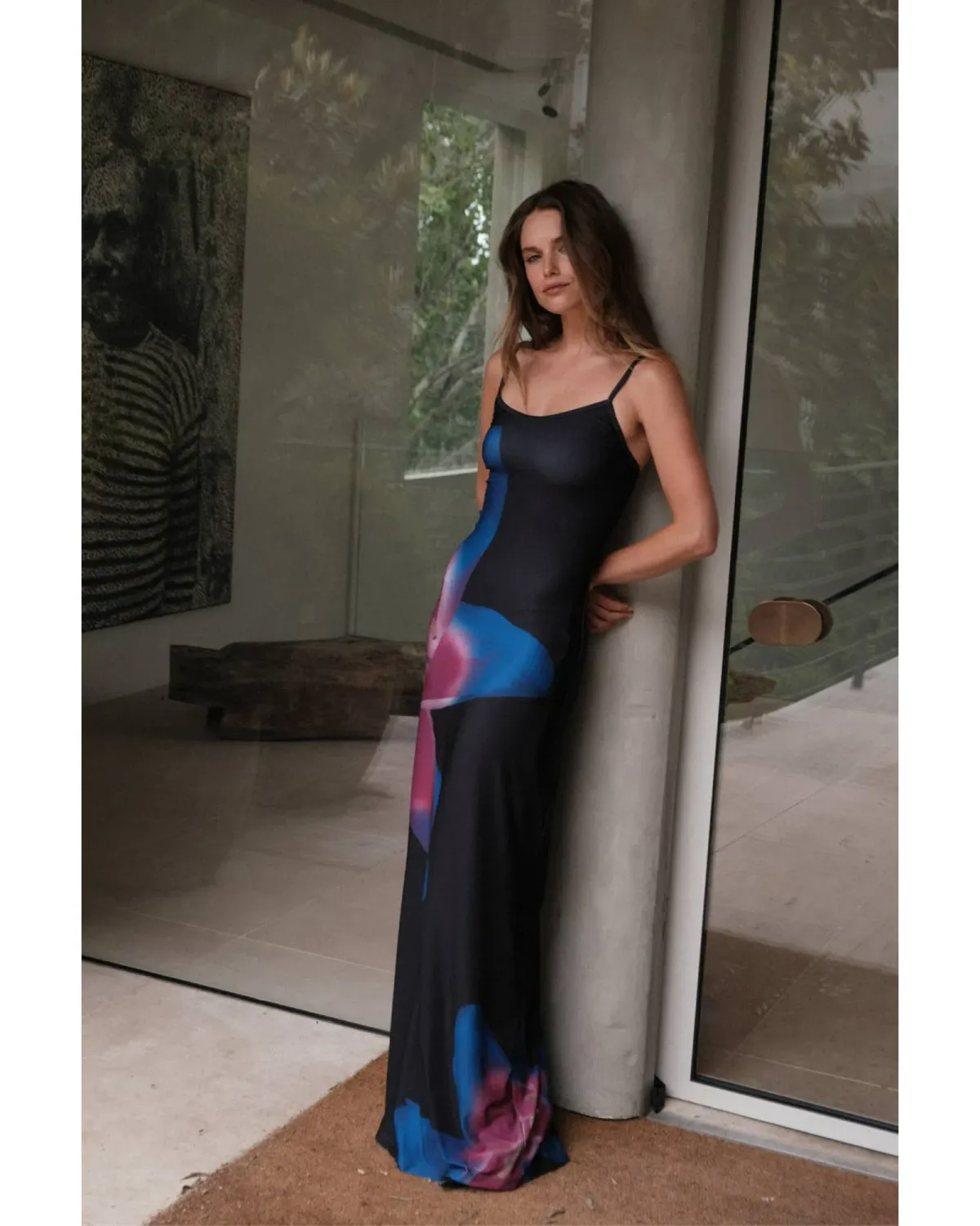 With Harper Lu Slip Dress Midnight Lily Floral Size S / AU 8 - Image 2