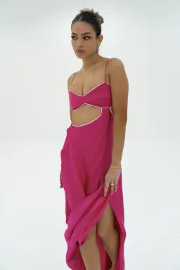 Michael Lo Sordo Symic Crystalline Luna Dress Pink Size 6 for rent on The Volte - image 1