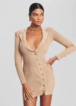Retrofete Mimi Rib Knit Mini Dress Nude Size 6 for rent on The Volte - image 2