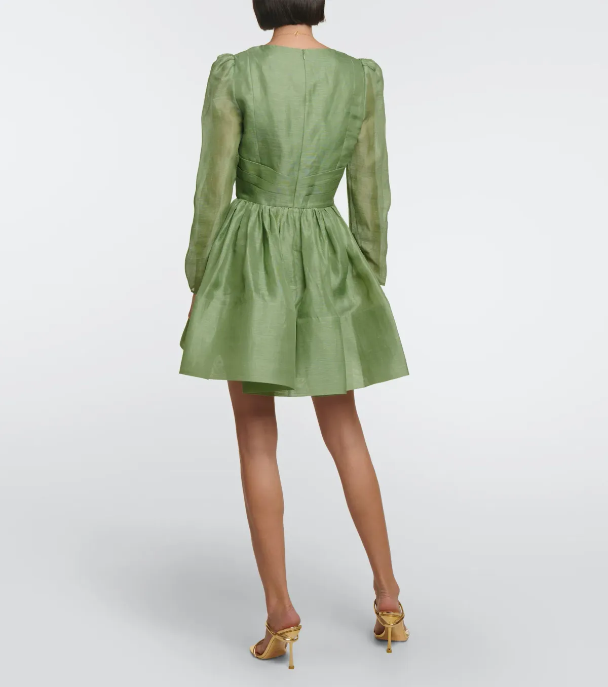 Zimmermann Lyrical Cross Over Mini Dress Fern Green  - Image 3