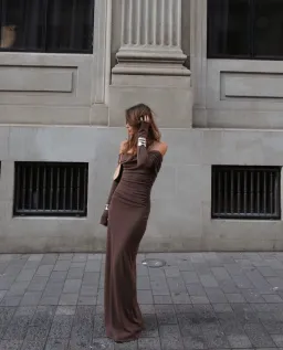 Benni Lorena Maxi Dress in Ash Brown Size 12 for rent on The Volte - image 4
