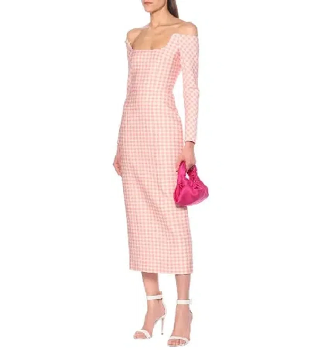 Emilia Wickstead Birch Midi Dress Pink Gingham Size 6 - Image 6