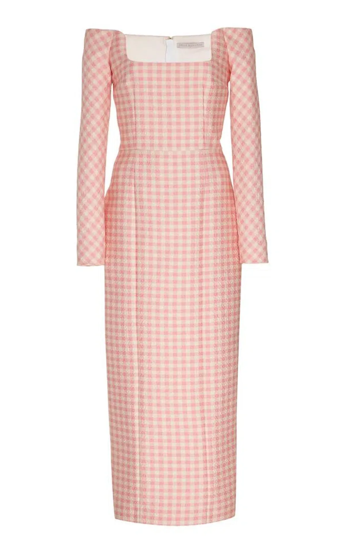 Emilia Wickstead Birch Midi Dress Pink Gingham Size 6 - Image 7