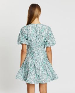 Thurley Brenton Mini Dress Perez Print Turquoise for rent on The Volte - image 3