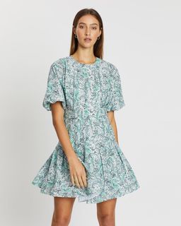 Thurley Brenton Mini Dress Perez Print Turquoise for rent on The Volte - image 1
