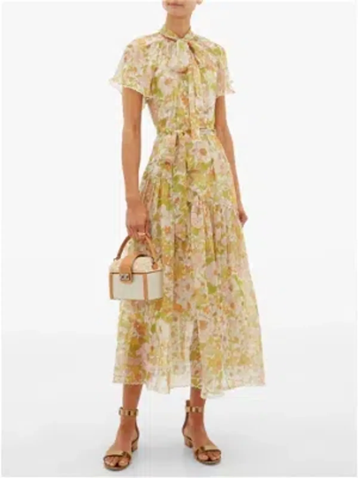 Zimmermann Super Eight Floral-print Silk-chiffon Dress - Pink Multi - Image 1