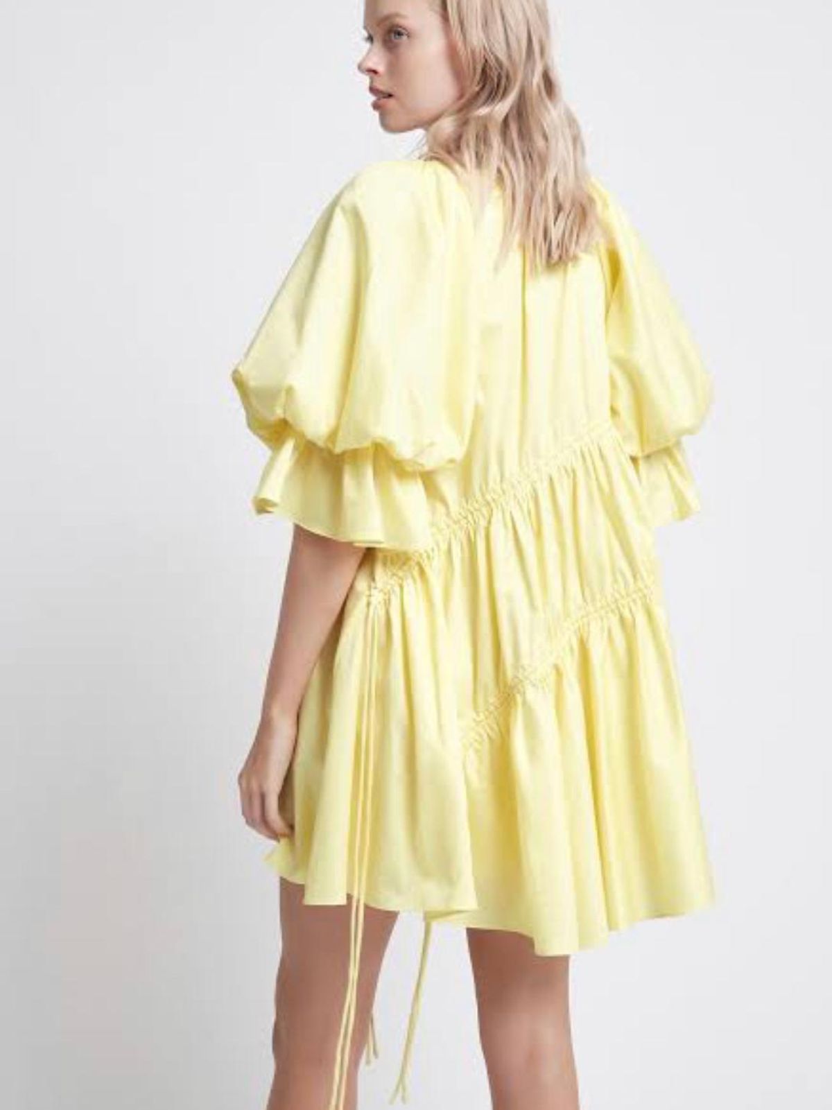 Aje Hushed Asymmetric Dress Yellow Size 6 - Image 3