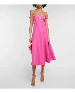 Self Portrait Embellished A-Line Midi Dress Pink Size AU 14 for rent on The Volte - image 2