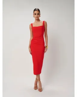Effie Kats Marbella Dress In Cherry Red Size AU 10 for rent on The Volte - image 1