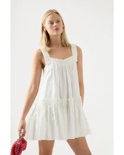 Aje Cecilia Smock Mini Dress Ivory Size AU 14 for rent on The Volte - image 2