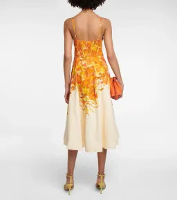 Zimmermann High Tide Picnic Midi Dress Citrus Ikat Size 0 / AU 8 for rent on The Volte - image 2