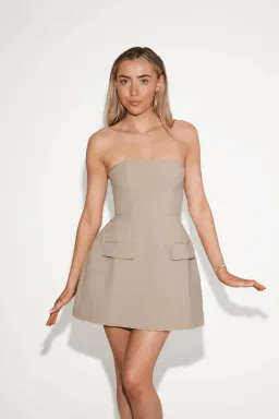 Odd Muse The Ultimate Muse Strapless Mini Dress Taupe Size L / AU 12 for rent on The Volte - image 6