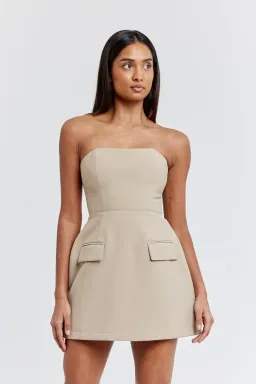 Odd Muse The Ultimate Muse Strapless Mini Dress Taupe Size L / AU 12 for rent on The Volte - image 2