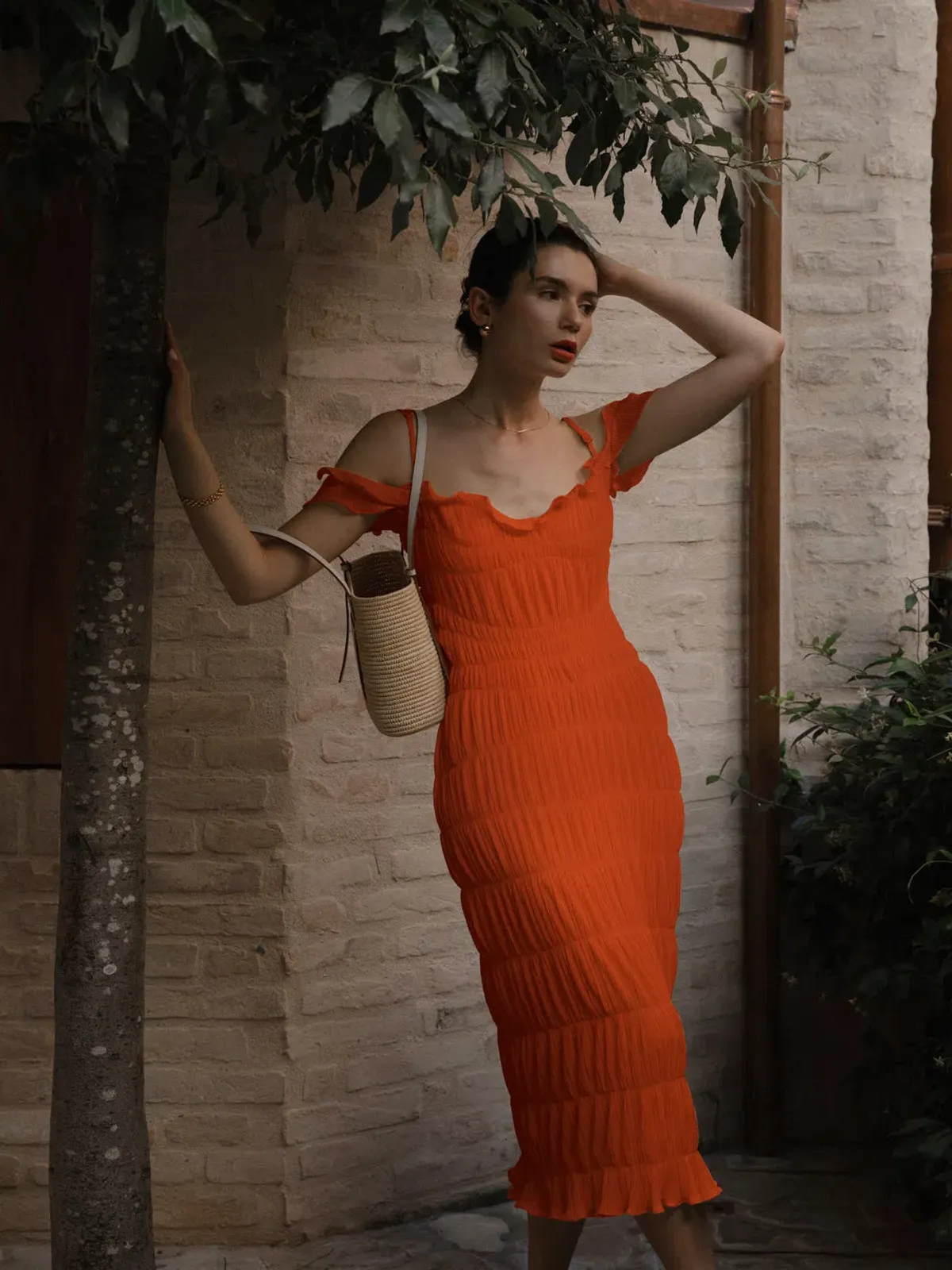 Georgia Hardinge Indra Dress in Red Orange Size 8 - Image 1