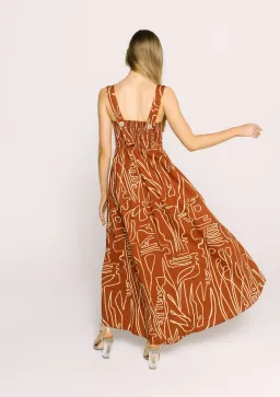 Bel Kazan Janie Maxi Dress in Mocha Rye Print Size 8 for rent on The Volte - image 3
