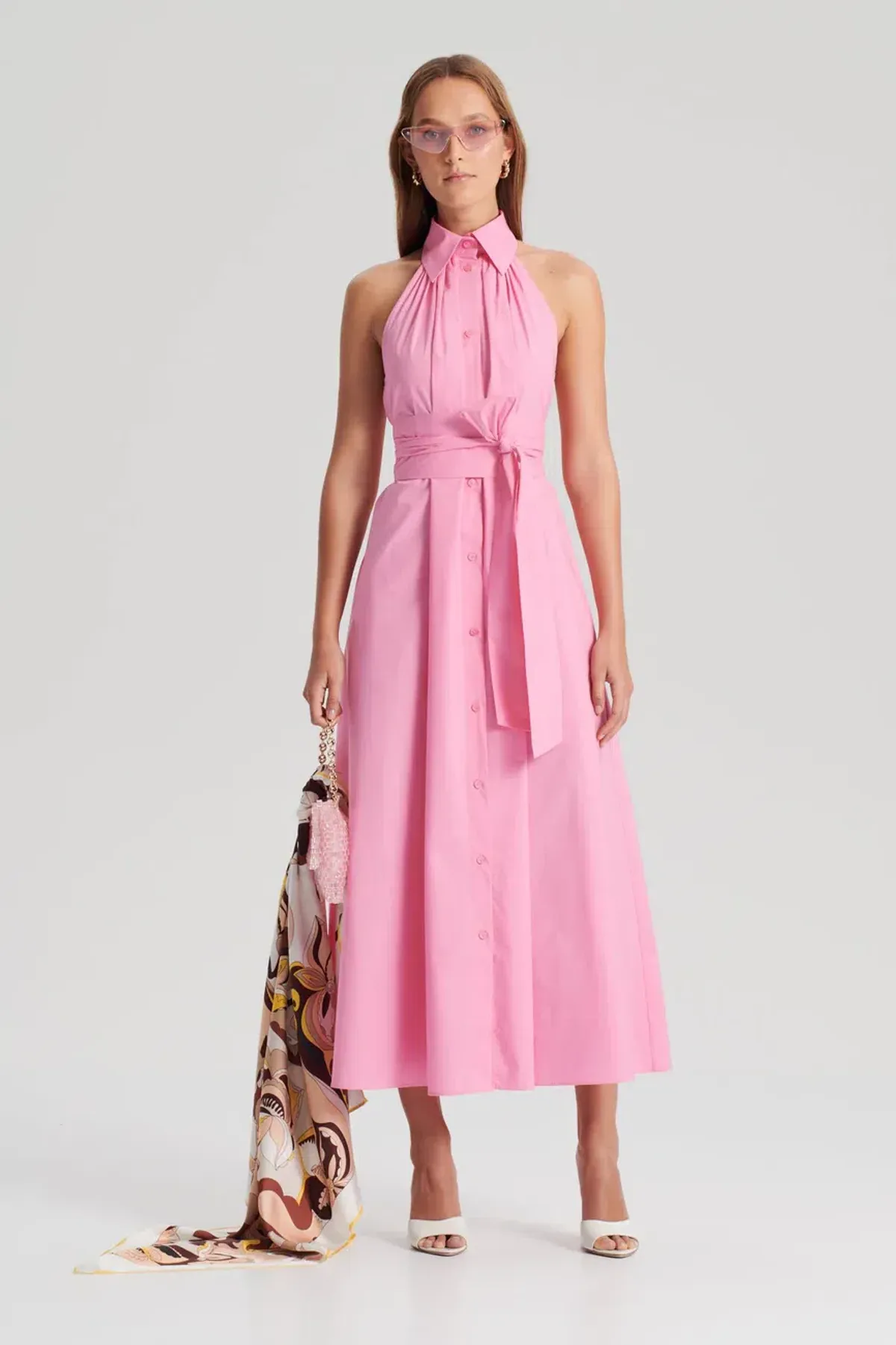 Scanlan Theodore The Parachute Sleeveless Shirt Dress Pink Size  12 - Image 1