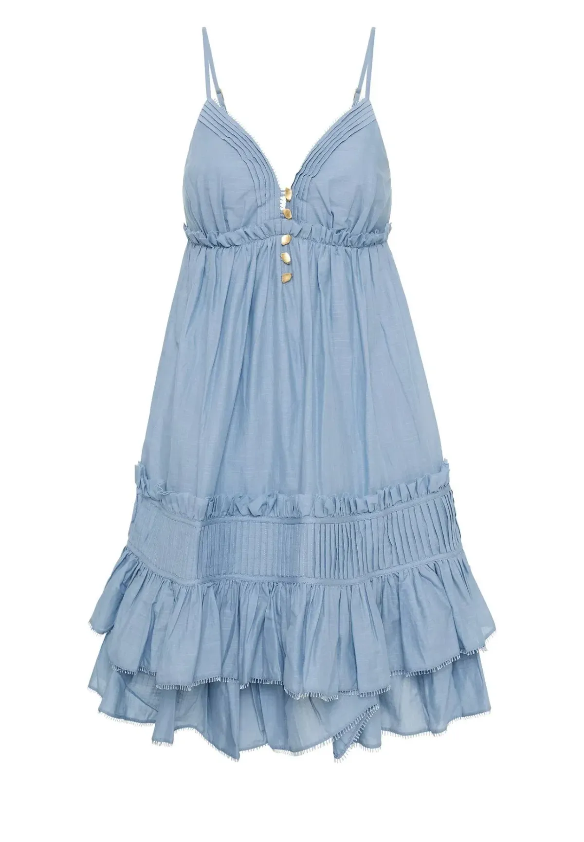 Aje Talia Flounce Mini Dress Steel Blue Size 10  - Image 4