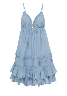 Aje Talia Flounce Mini Dress Steel Blue Size 10  for rent on The Volte - image 4