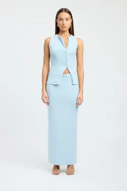 Kookai Bec Button Tank Size 36 and Carter Maxi Skirt Set Size 34 Baby Blue Marle for rent on The Volte - image 1