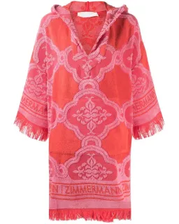 Zimmermann Poppy Fringed Terry Towel Mini Dress Red Pink Size 1 / AU 10  for rent on The Volte - image 5
