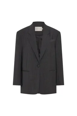 Camilla and Marc Brancusi Blazer and Pant Set Charcoal Pinstripe Size AU 8 for rent on The Volte - image 6