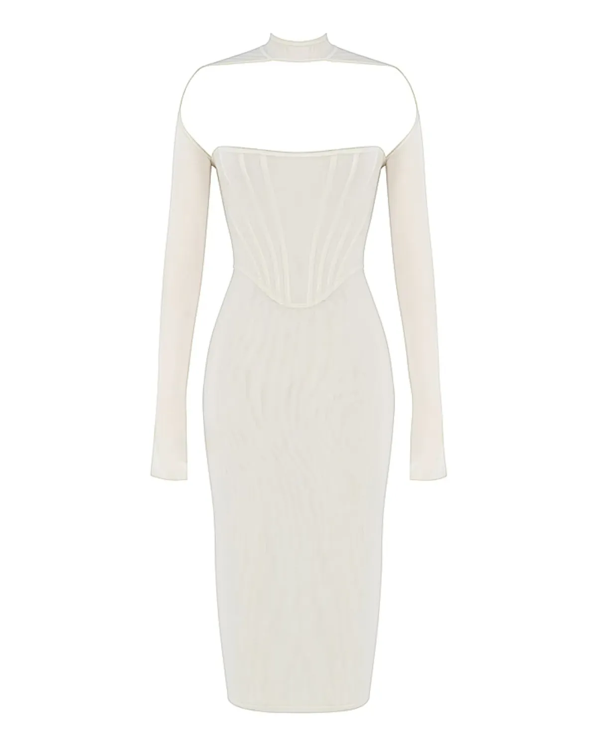 House of CB Milarose Midi Dress White Size AU 8 - Image 5