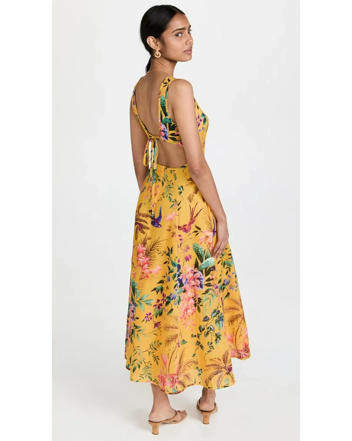 Zimmermann Tropicana Cut Out Midi Dress Mango Floral 0P / AU 6 - Image 2