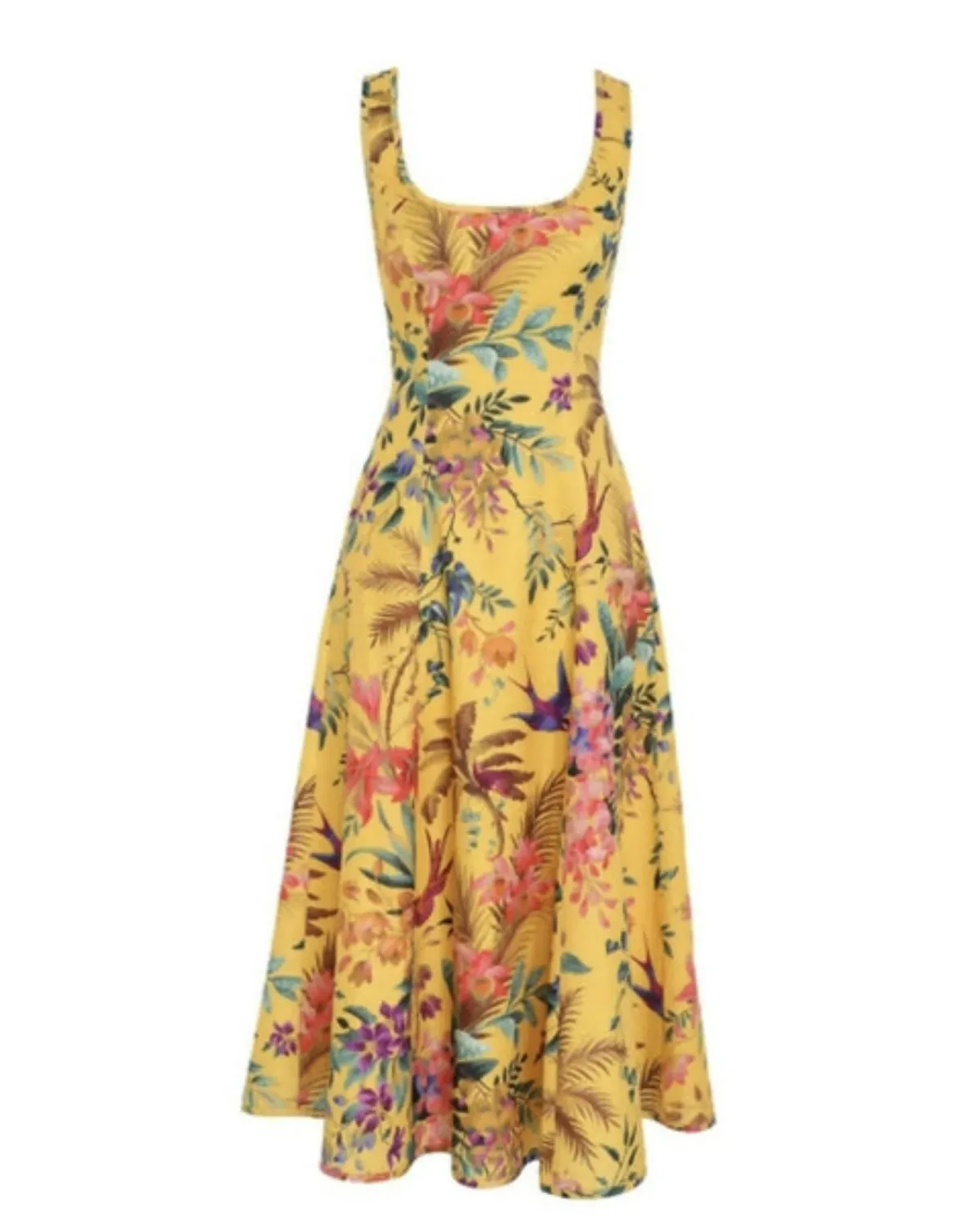 Zimmermann Tropicana Cut Out Midi Dress Mango Floral 0P / AU 6 - Image 3
