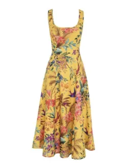 Zimmermann Tropicana Cut Out Midi Dress Mango Floral 0P / AU 6 for rent on The Volte - image 3