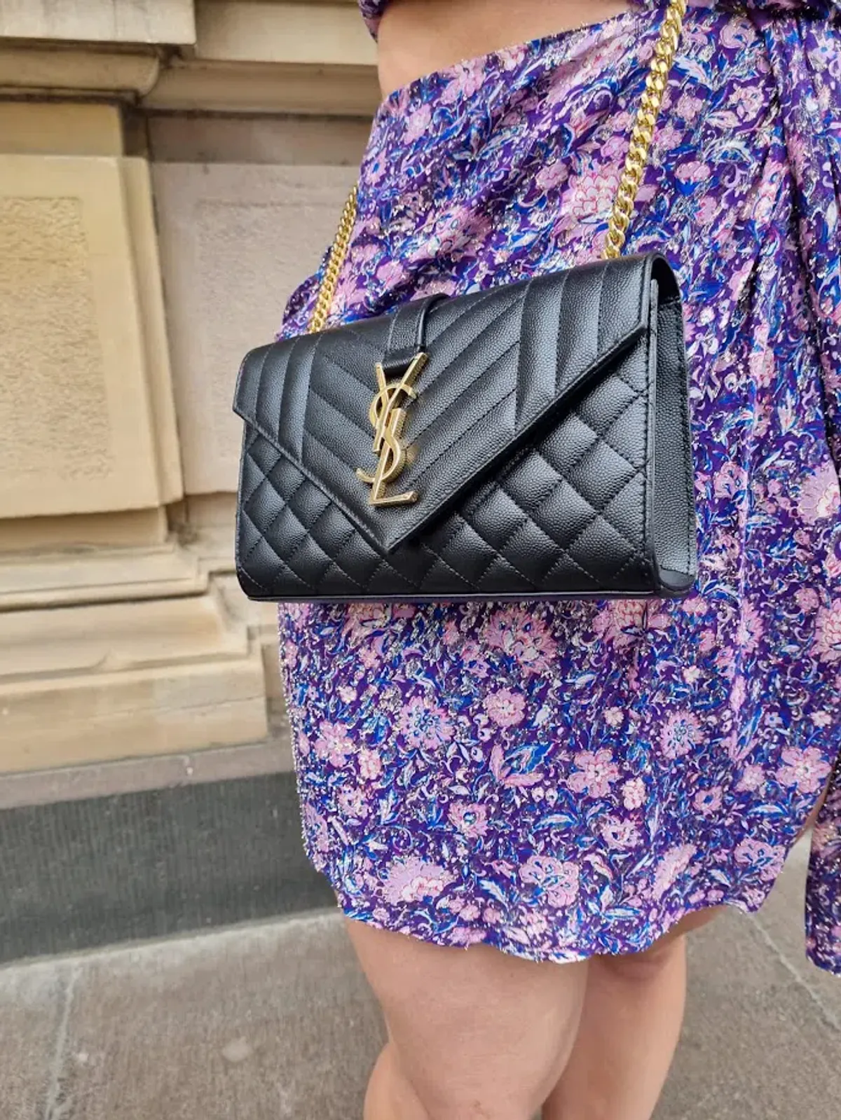 YSL Crossbody Envelope Bag Black - Image 3