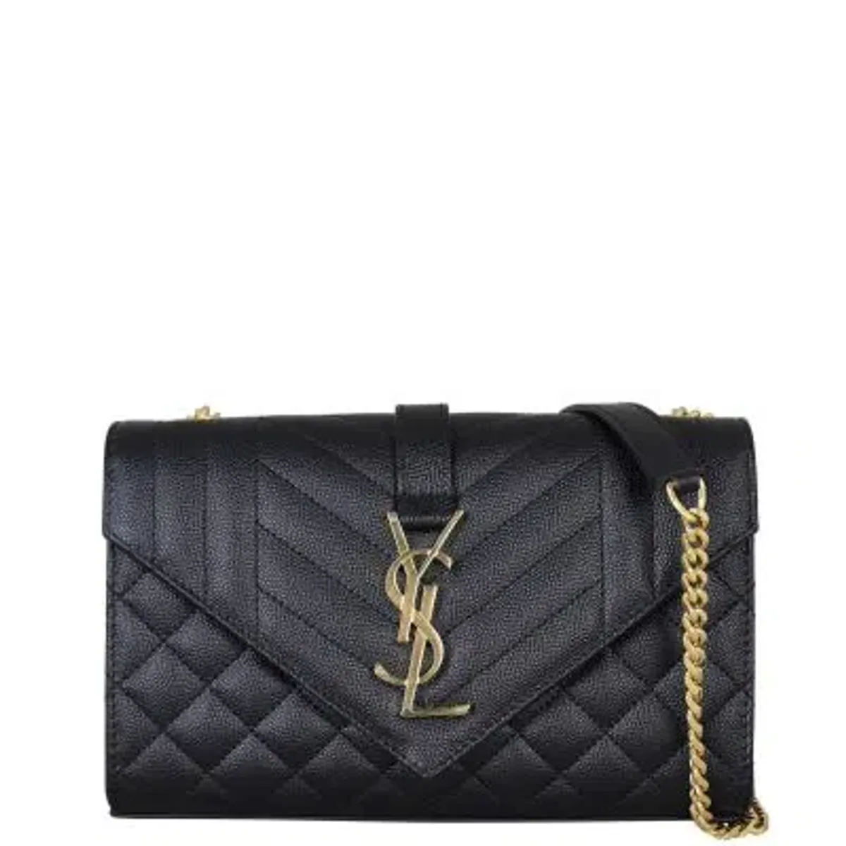 YSL Crossbody Envelope Bag Black - Image 4