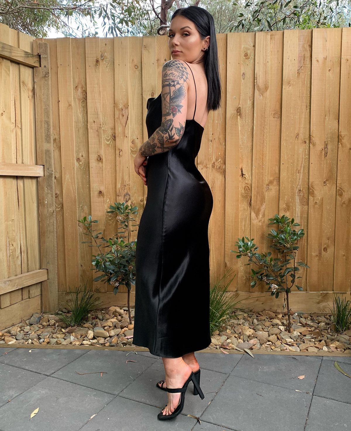 Seed Silk Slip Dress - Black size 8 - Image 4