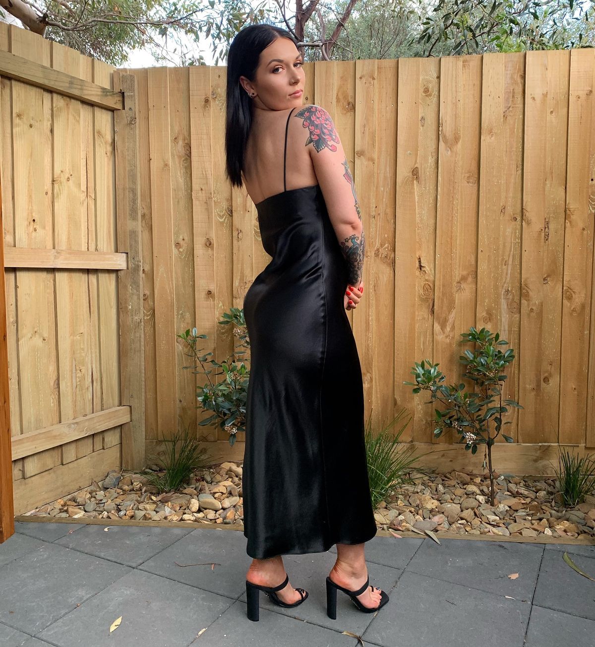 Seed Silk Slip Dress - Black size 8 - Image 2