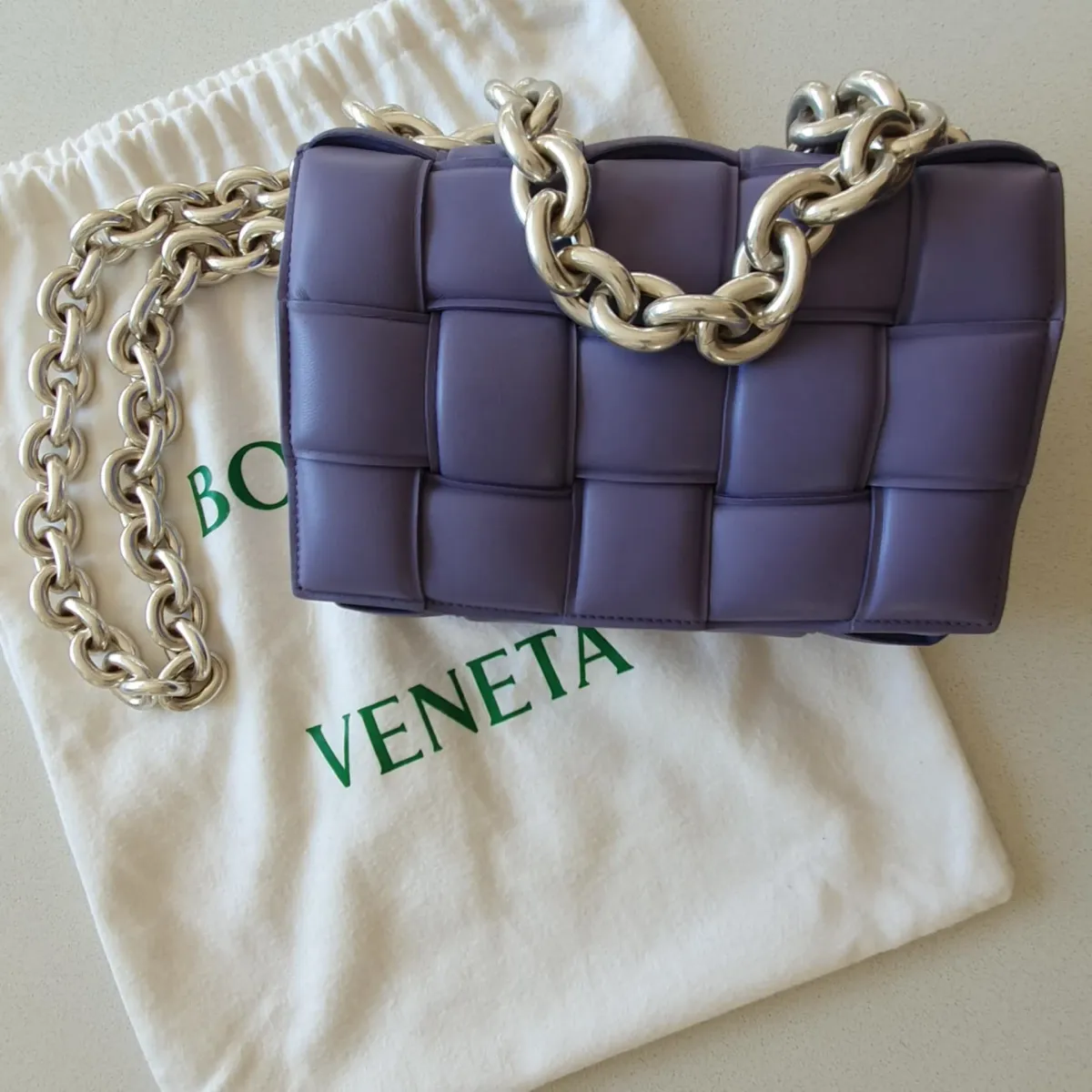 Bottega Veneta Chain Padded Cassette Bag Purple - Image 2