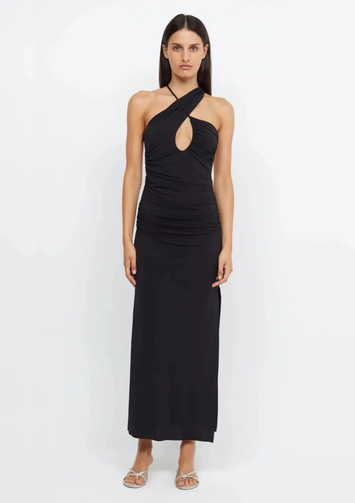 Bec & Bridge Montana Cross Over Midi Dress Black Size 8 - Image 1