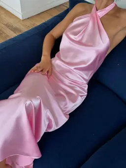 YLD Design Crossover Maxi Dress Light Pink Size S / AU 8 for rent on The Volte - image 2