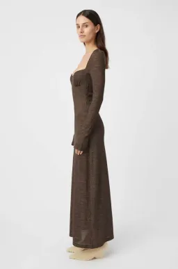 Camilla and Marc Valle Wool Maxi Dress Chocolate Brown Size 10 for rent on The Volte - image 4
