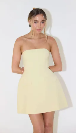 Odd Muse The Ultimate Muse Strapless Mini Dress in Lemon Size 8 for rent on The Volte - image 2