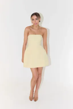 Odd Muse The Ultimate Muse Strapless Mini Dress in Lemon Size 8 for rent on The Volte - image 1