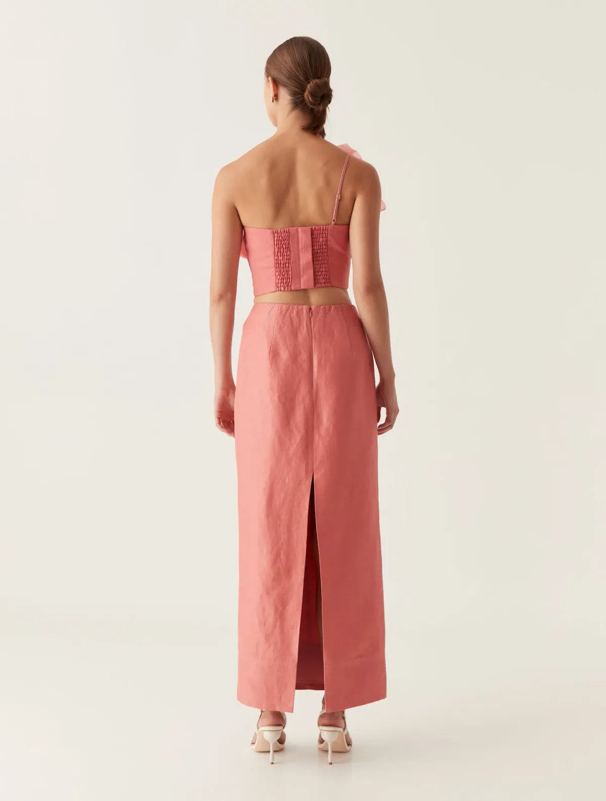 Aje Flame Crop Top and Mary Column Maxi Skirt Set Guava Pink Size 10 - Image 3