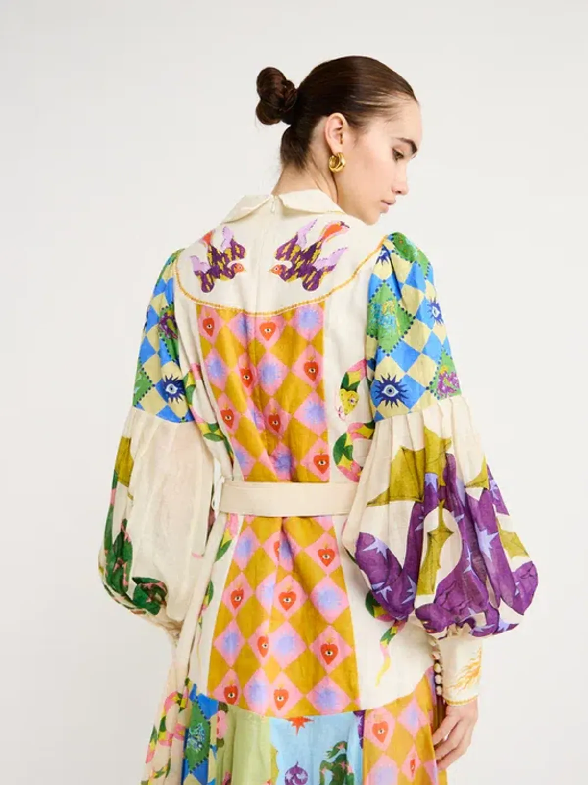 Alemais Lou Balloon Sleeve Shirtdress Multi Size 8 - Image 3