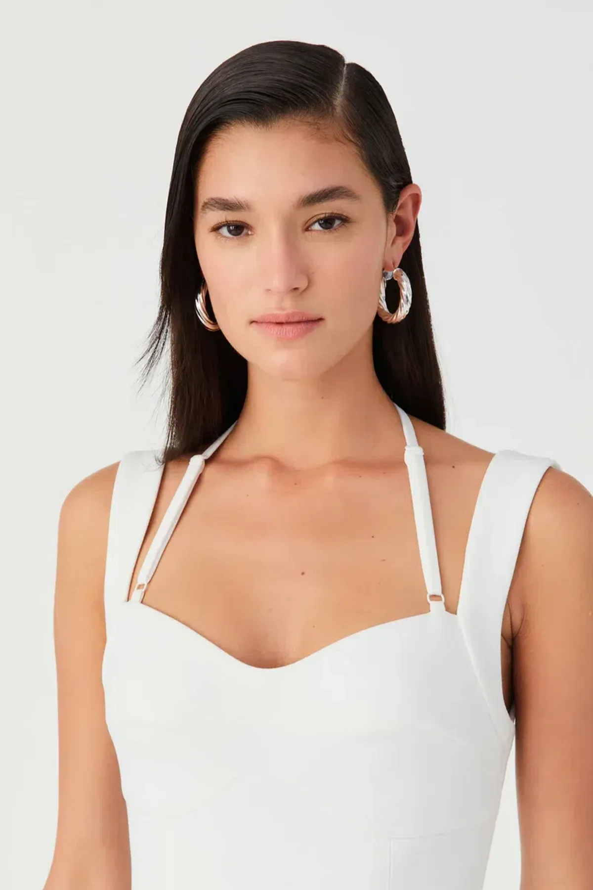 Misha Lowen Crepe Mini Dress Ivory Size 10/M - Image 2