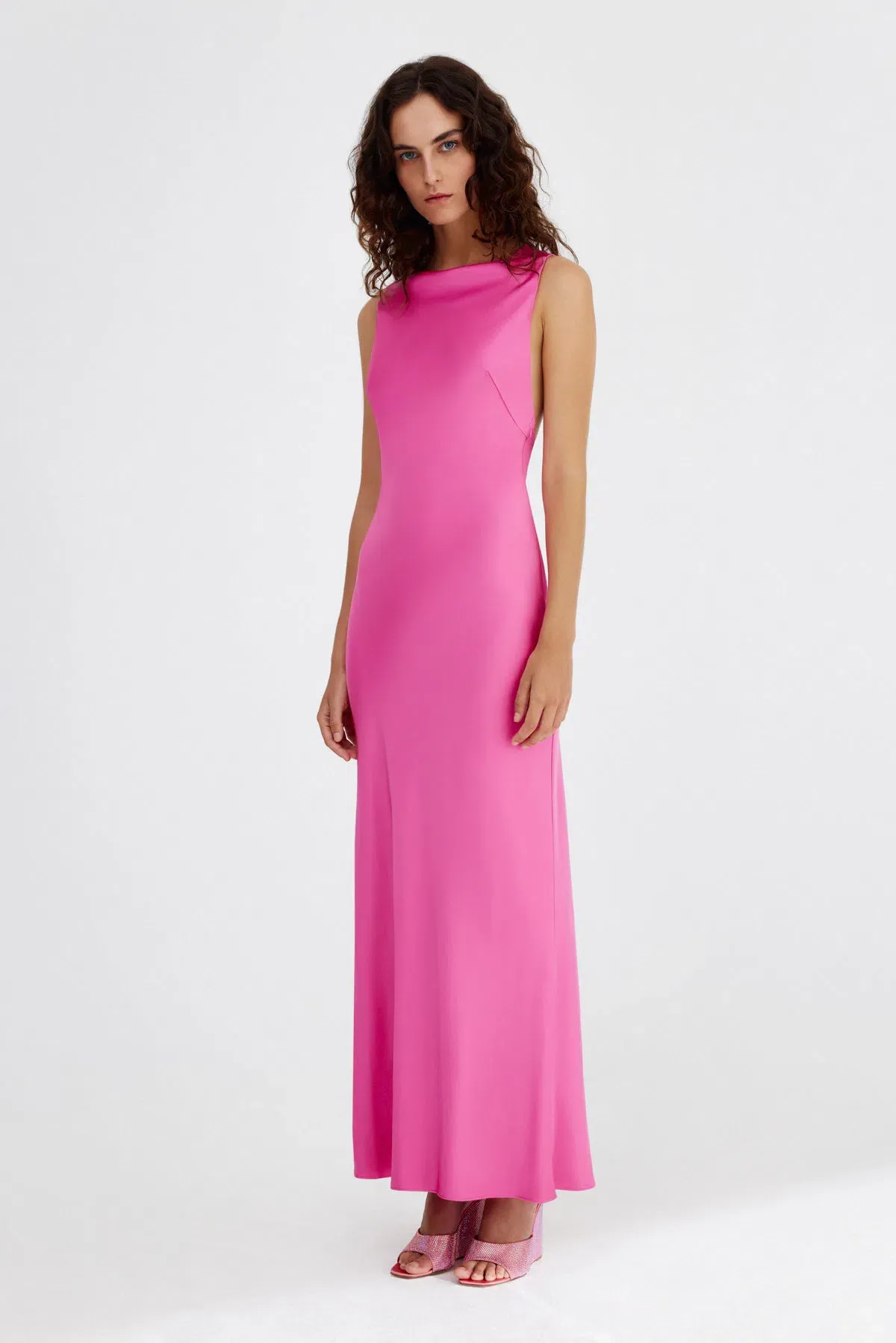 Significant Other Lara Backless Midi Dress Pop Pink Size 16 - Image 2