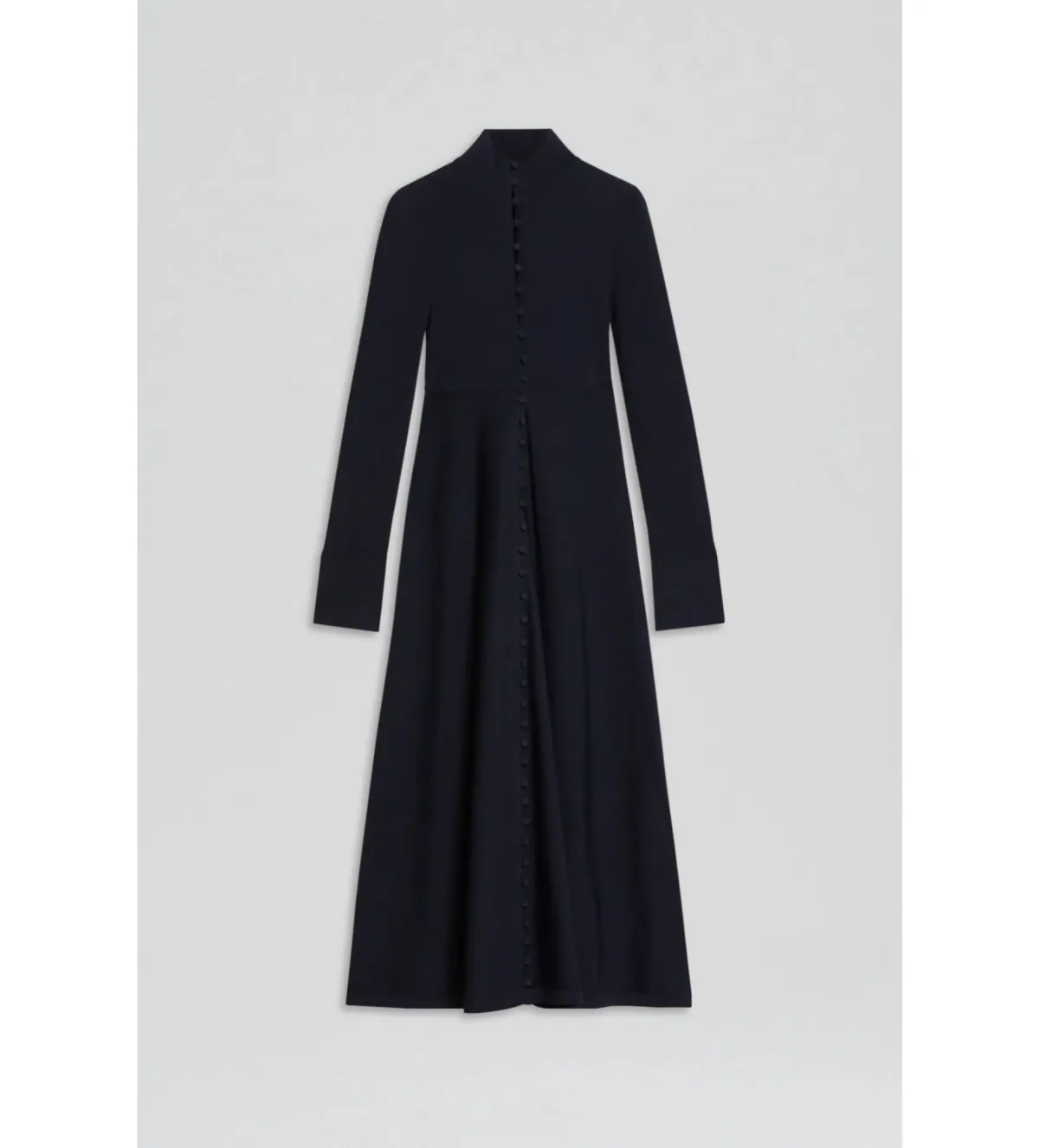 Scanlan Theodore Crepe Knit Button Polo Midi Dress in Navy Size 6 - Image 4